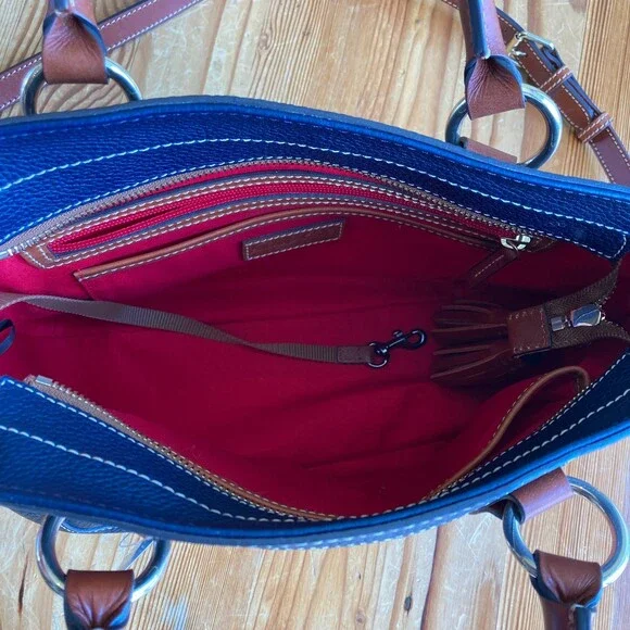 Dooney & Bourke Navy Pebble Grain Lexington Shopper Large Tote Bag - 0801TH - Picture 7 of 7